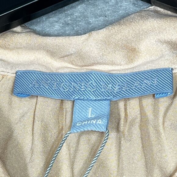 Antonio Melani Blouse Chelsea Halter Womens Large Peach Silk Blend Sleeveless - Picture 7 of 11
